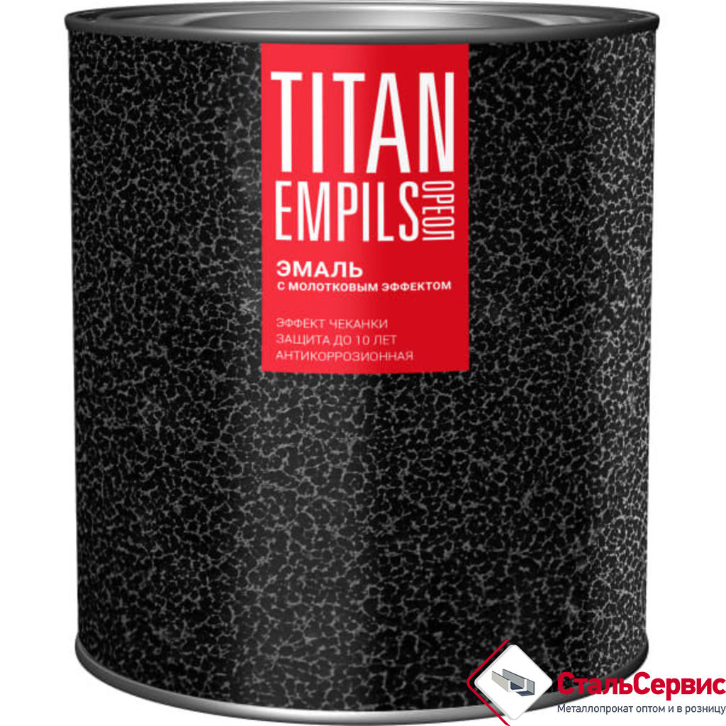 ОРЕОЛ TITAN Эмаль с молотковым эффектом черная 2,5кг
