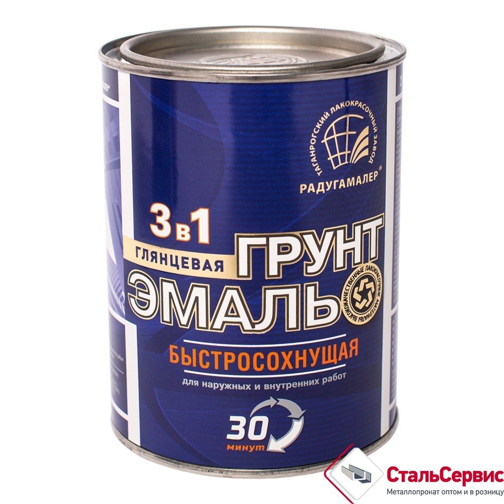 Эмаль по ржавчине Радуга б/сохн.30 мин.черная0,9 кг.